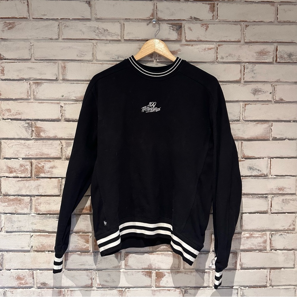 100 Thieves Foundations FW’23 stripe Crewneck size medium